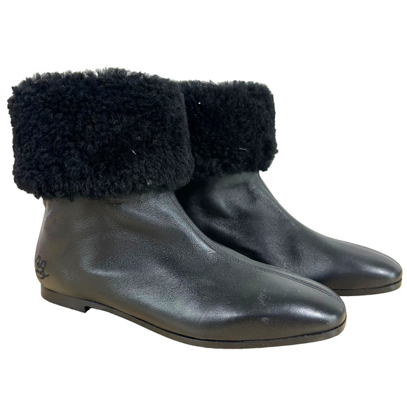 Mansur Gavriel Cosy Black Lambskin Pull On Boots Women's Size 36 (US 6) NWOB